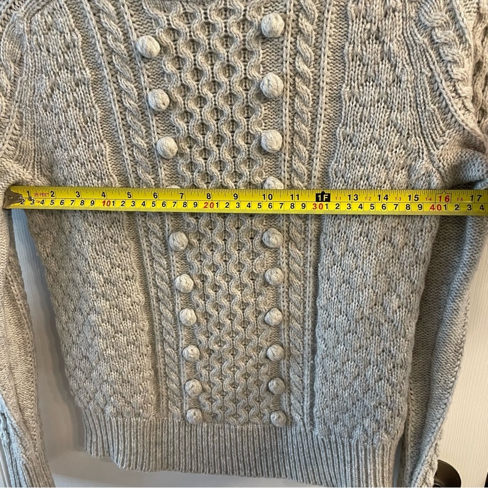 J Crew Gray Pom Pom Wool Blend Sweater Sz XS - Picture 6 of 9